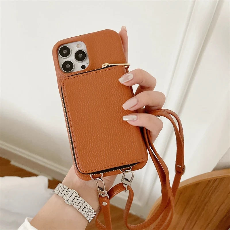 iPhone hoesje met vijf kaartsleuven aan de binnenzijde