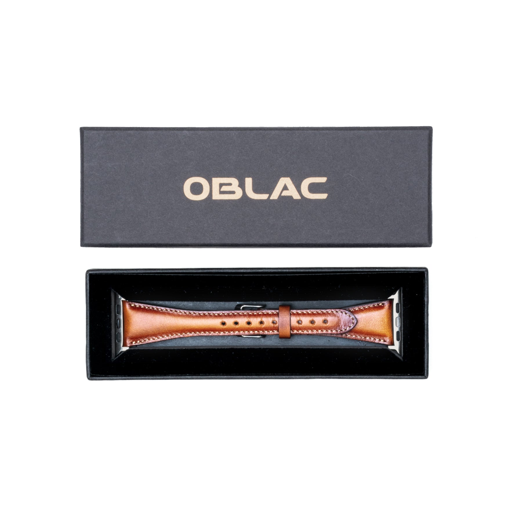 Leren Bandje Apple Watch S - Cognac Bruin - Oblac