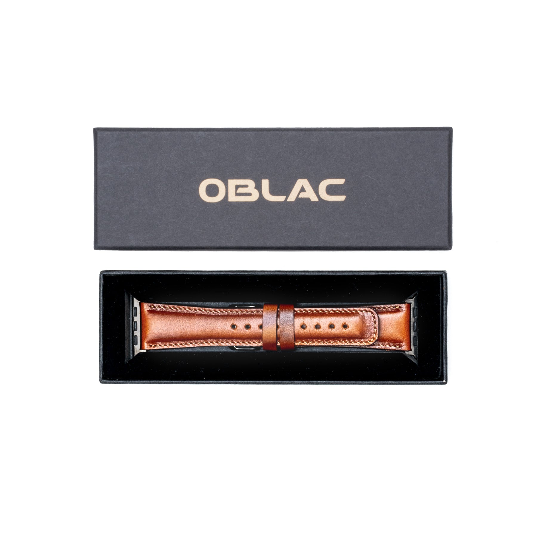 Leren Bandje Apple Watch - Cognac Bruin - Oblac