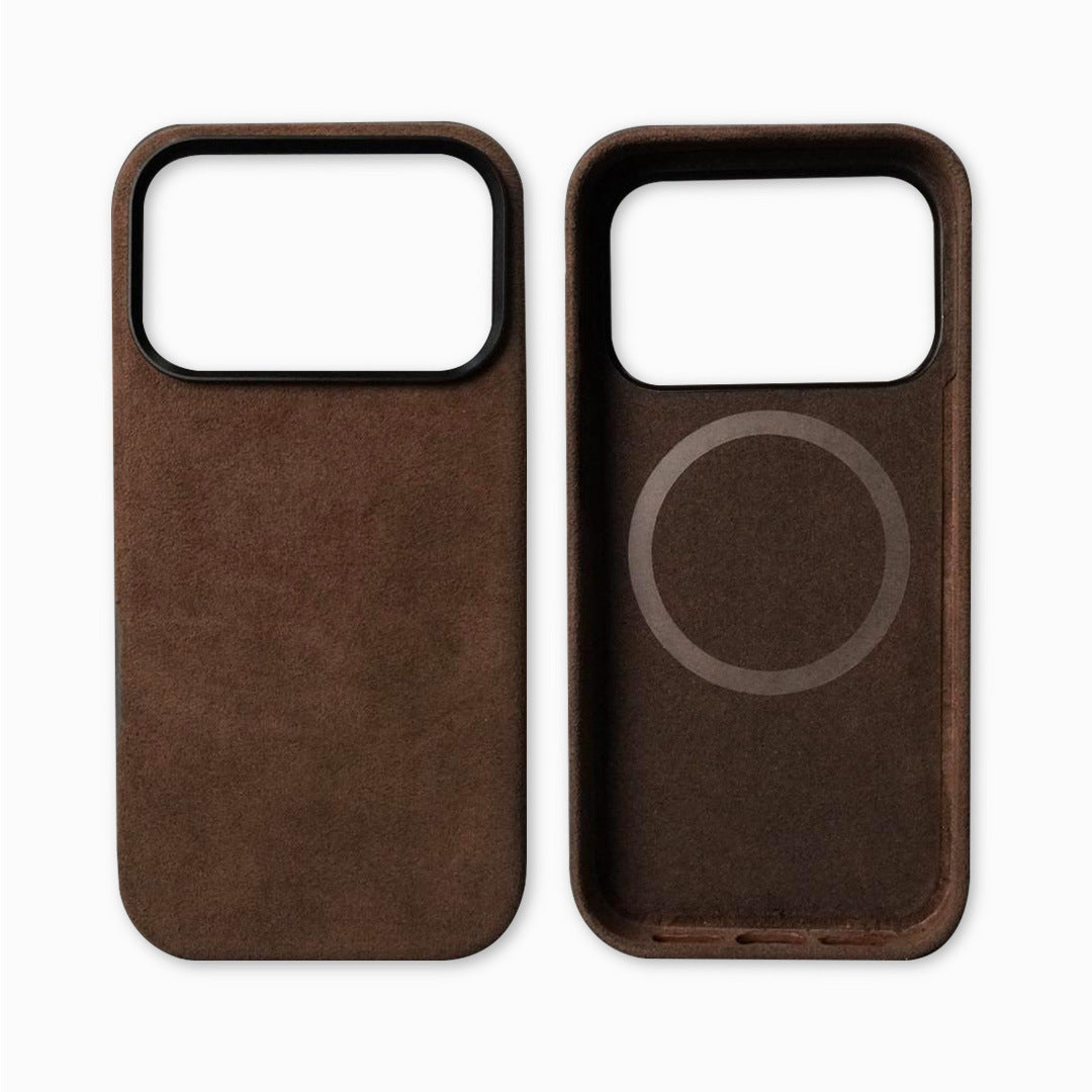 Suède-look Telefoonhoesje Met Magnetische Compatibiliteit
