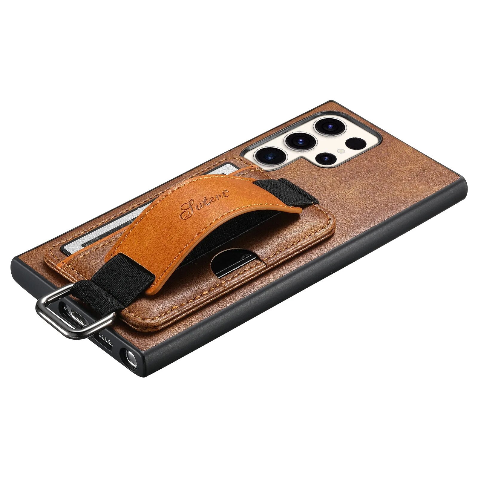 Compact Samsung-telefoonhoesje met kaartvak en polsband