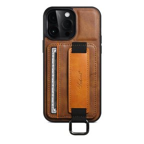 iPhone Hoesje Met Kaartvak En Polsband Van PU-leer