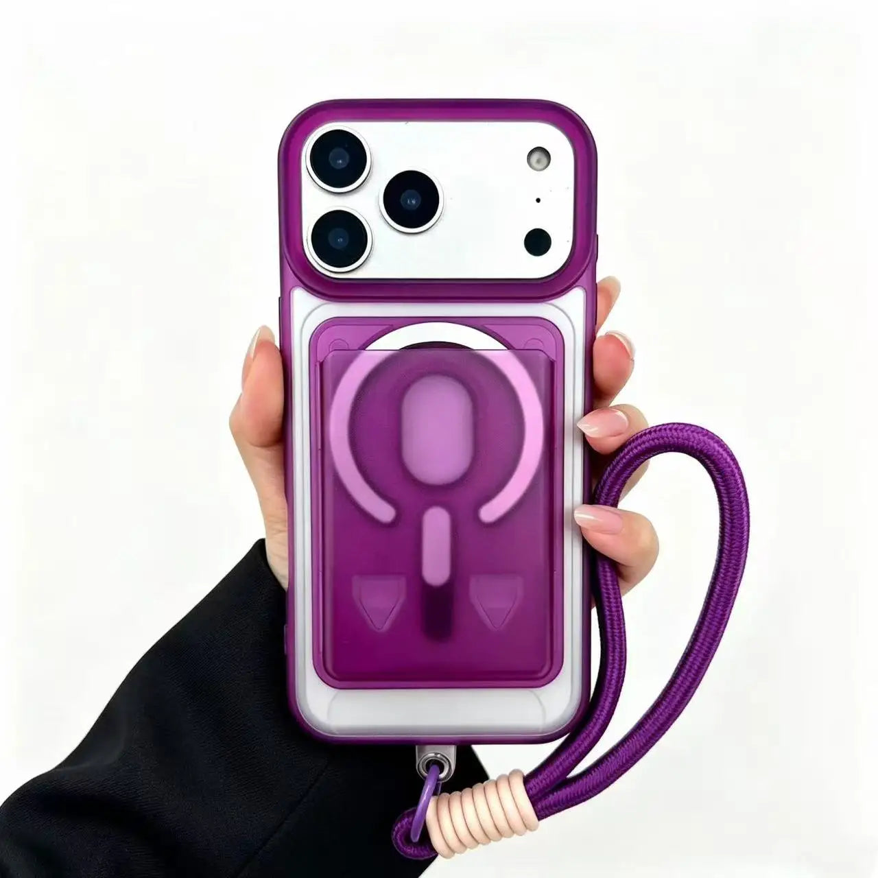 iPhone-hoesje met polsband om de telefoon handsfree mee te nemen