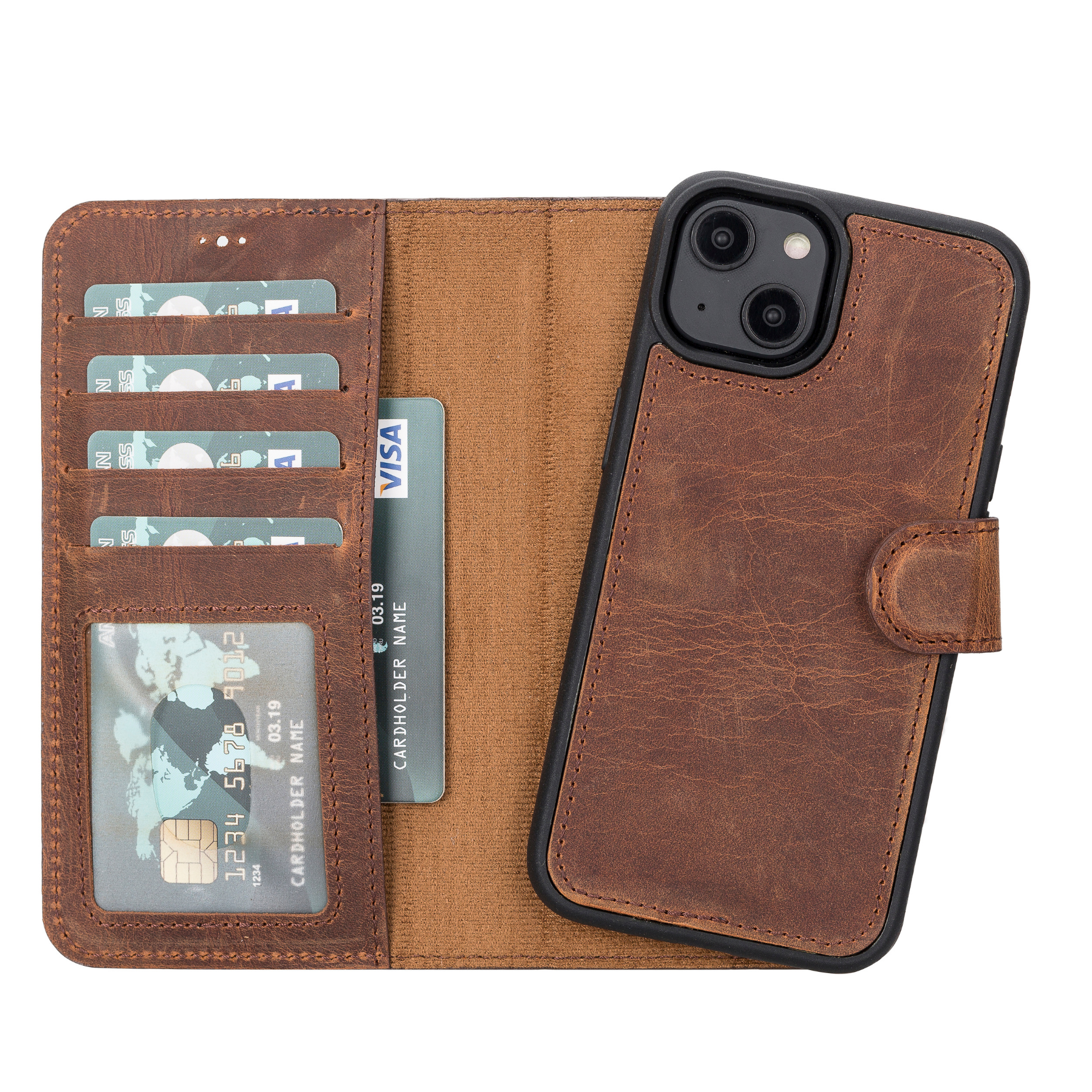 Magic Case iPhone 15 - Antiek Bruin - Oblac