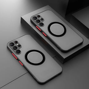 Magnetisch telefoonhoesje met transparante rug voor Samsung Galaxy