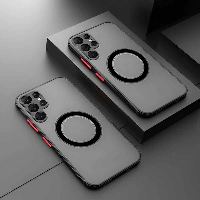 Magnetisch telefoonhoesje met transparante rug voor Samsung Galaxy