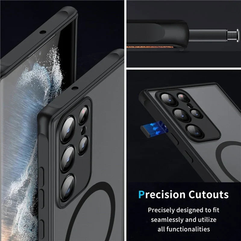 Schokbestendige rand van het magnetische telefoonhoesje