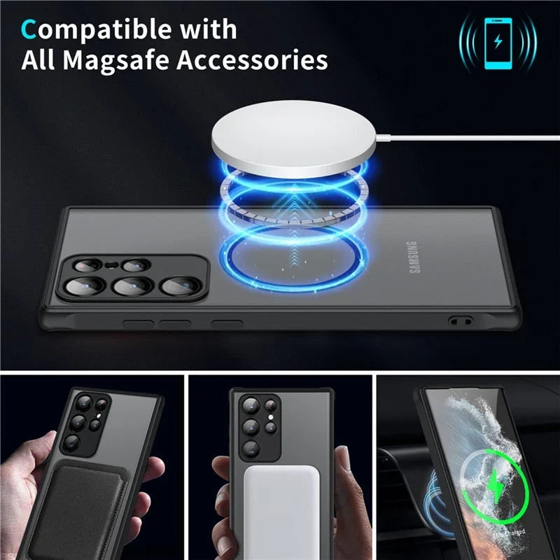 Magnetische bevestiging aan de achterzijde van het telefoonhoesje