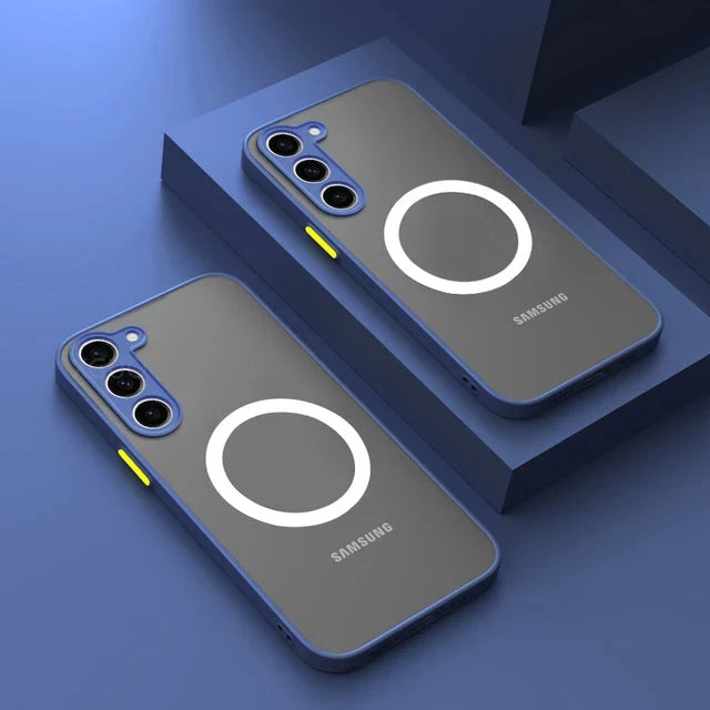 Slank magnetisch telefoonhoesje voor Samsung Galaxy in beeld