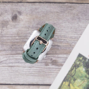 Klassieke, slanke Apple Watch-band van echt leer