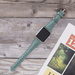 Klassieke, slanke Apple Watch-band van echt leer