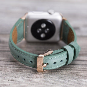 Klassieke, slanke Apple Watch-band van echt leer