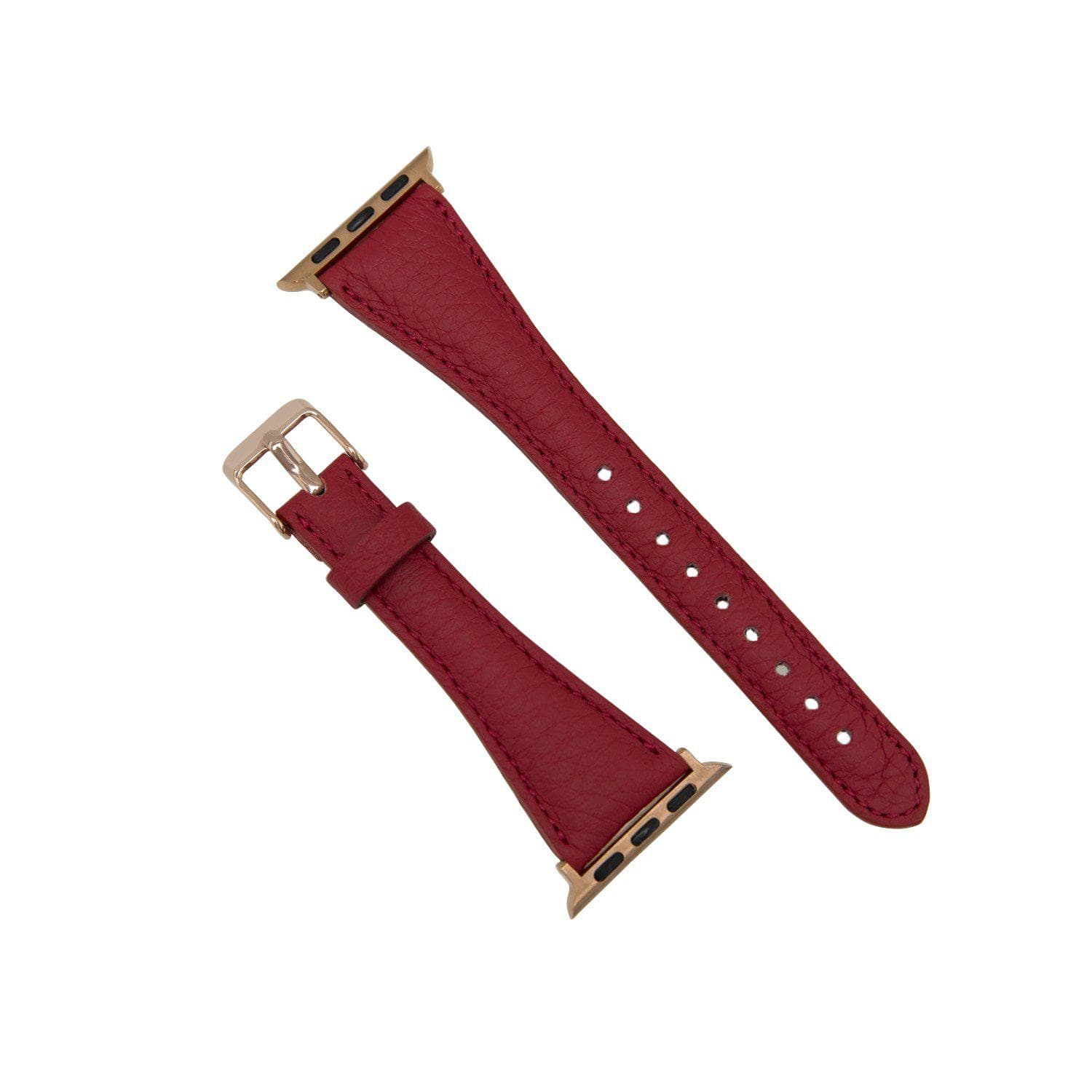 Klassieke, slanke Apple Watch-band van echt leer