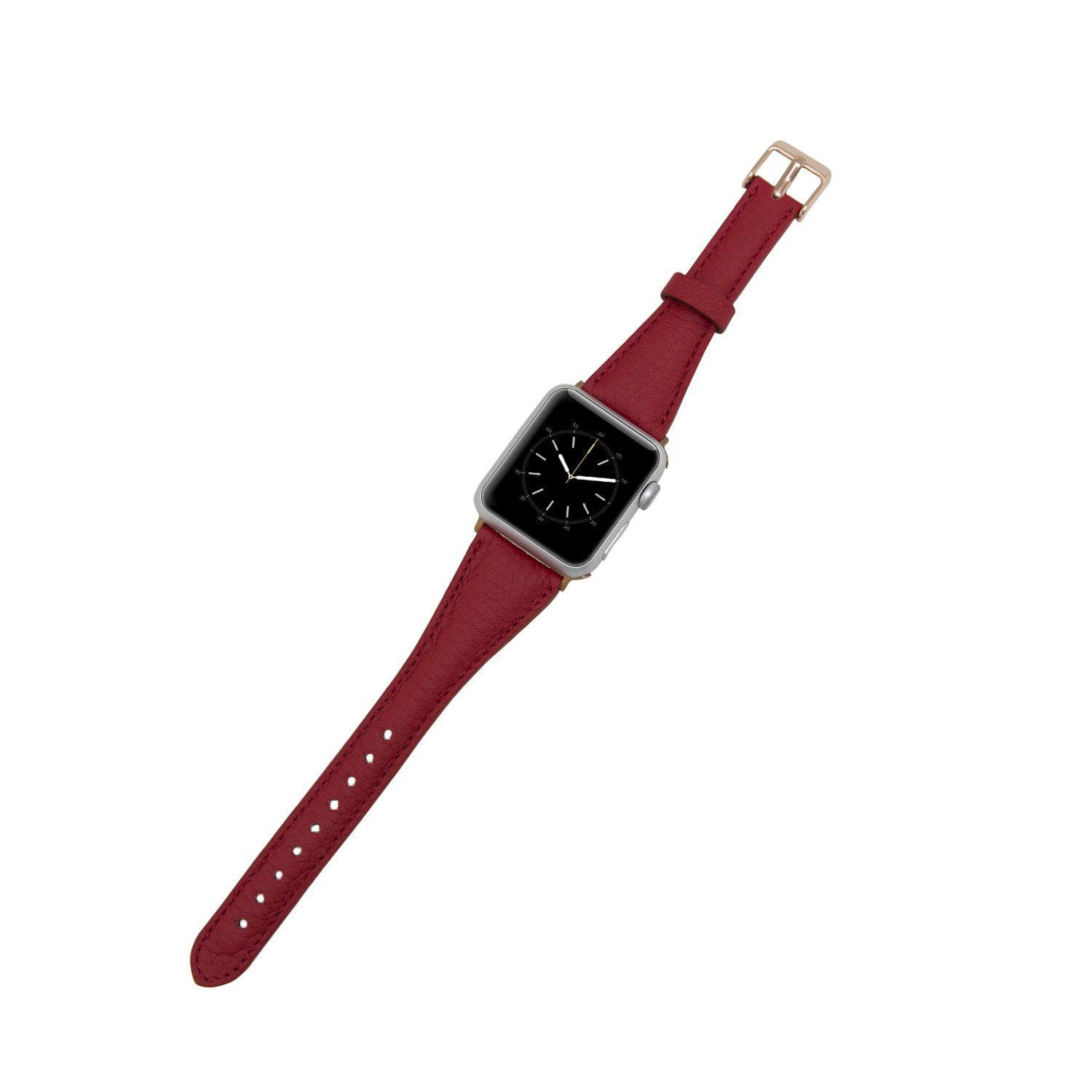 Klassieke, slanke Apple Watch-band van echt leer