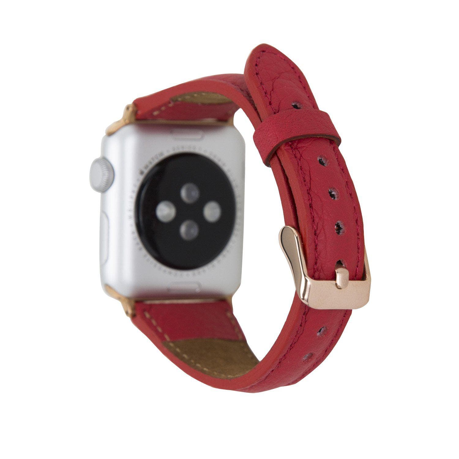 Klassieke, slanke Apple Watch-band van echt leer