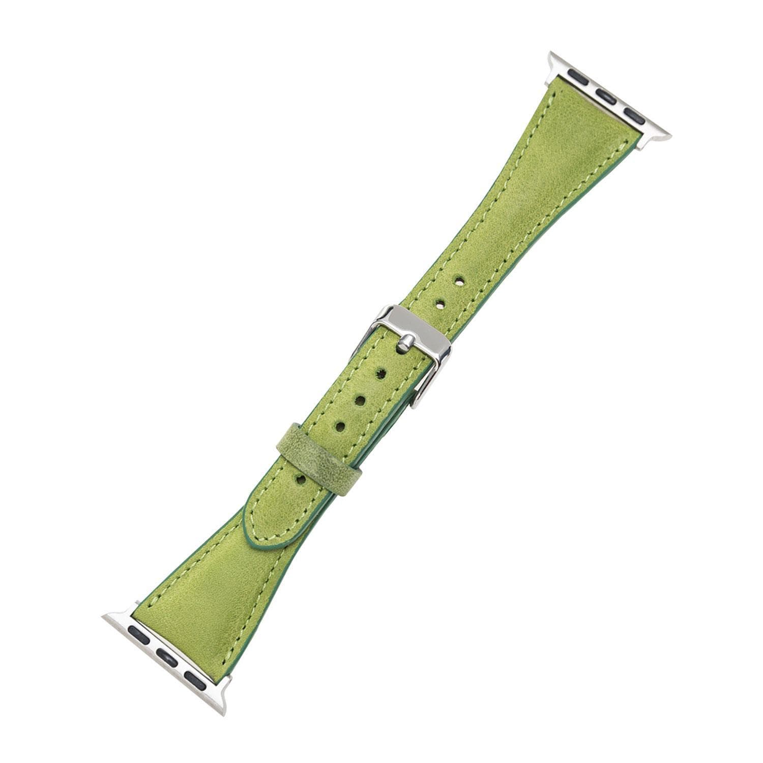 Klassieke, slanke Apple Watch-band van echt leer