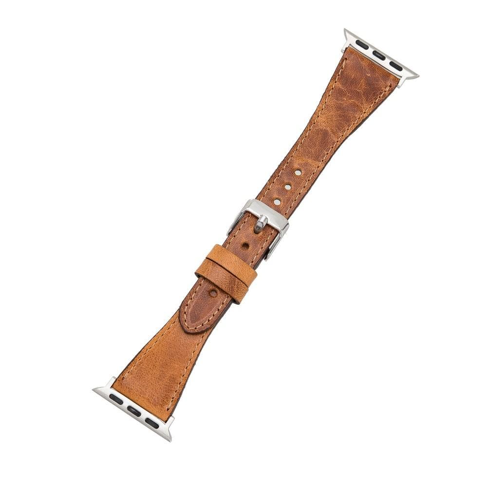 Klassieke, slanke Apple Watch-band van echt leer