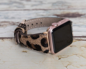 Klassieke, slanke Apple Watch-band van echt leer