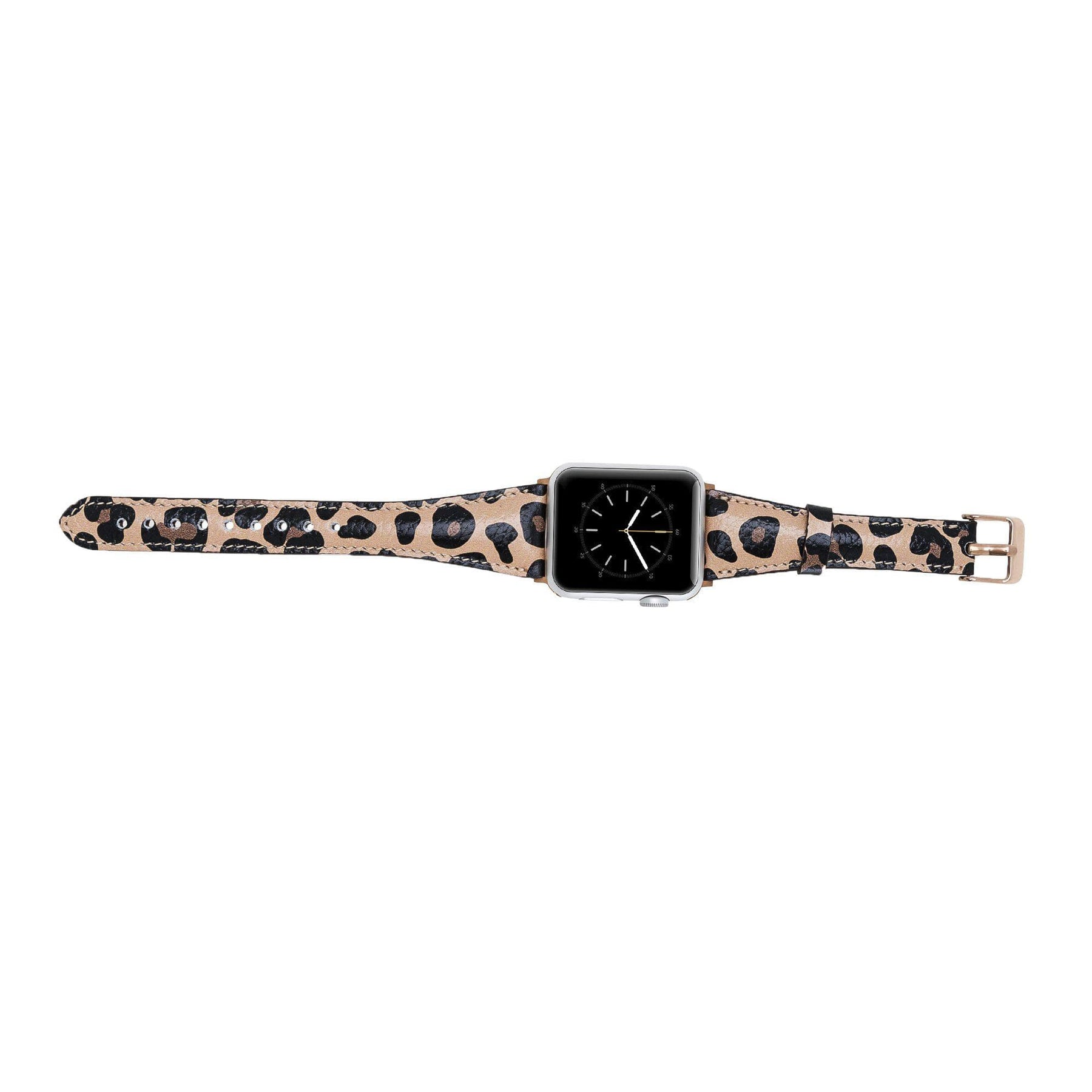 Klassieke, slanke Apple Watch-band van echt leer