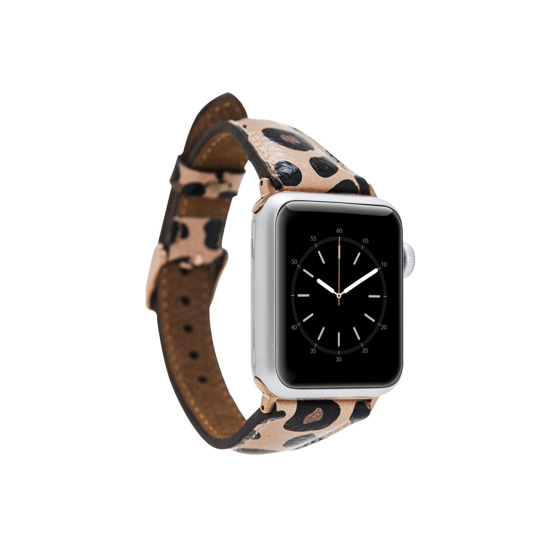 Klassieke, slanke Apple Watch-band van echt leer
