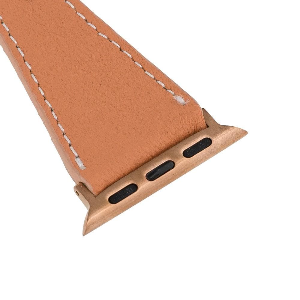 Klassieke, slanke Apple Watch-band van echt leer