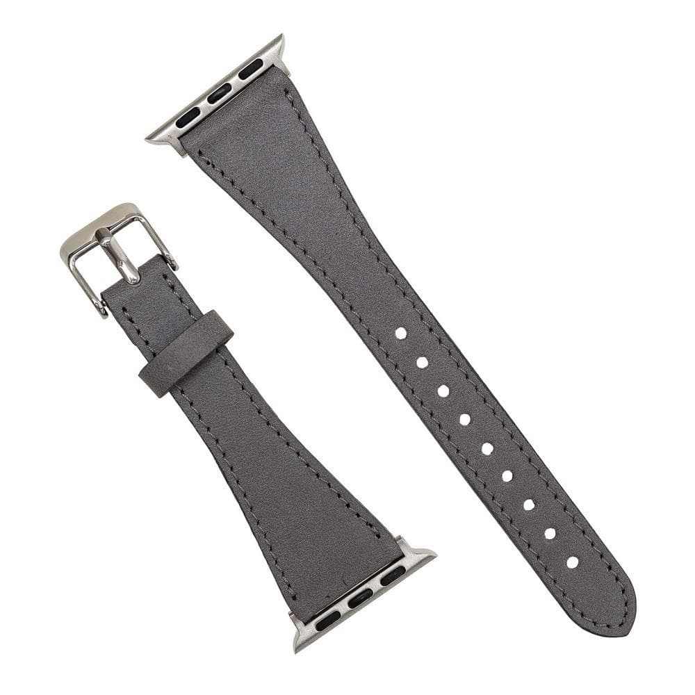 Klassieke, slanke Apple Watch-band van echt leer
