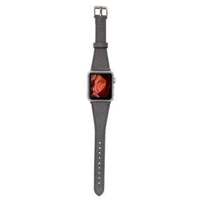 Klassieke, slanke Apple Watch-band van echt leer