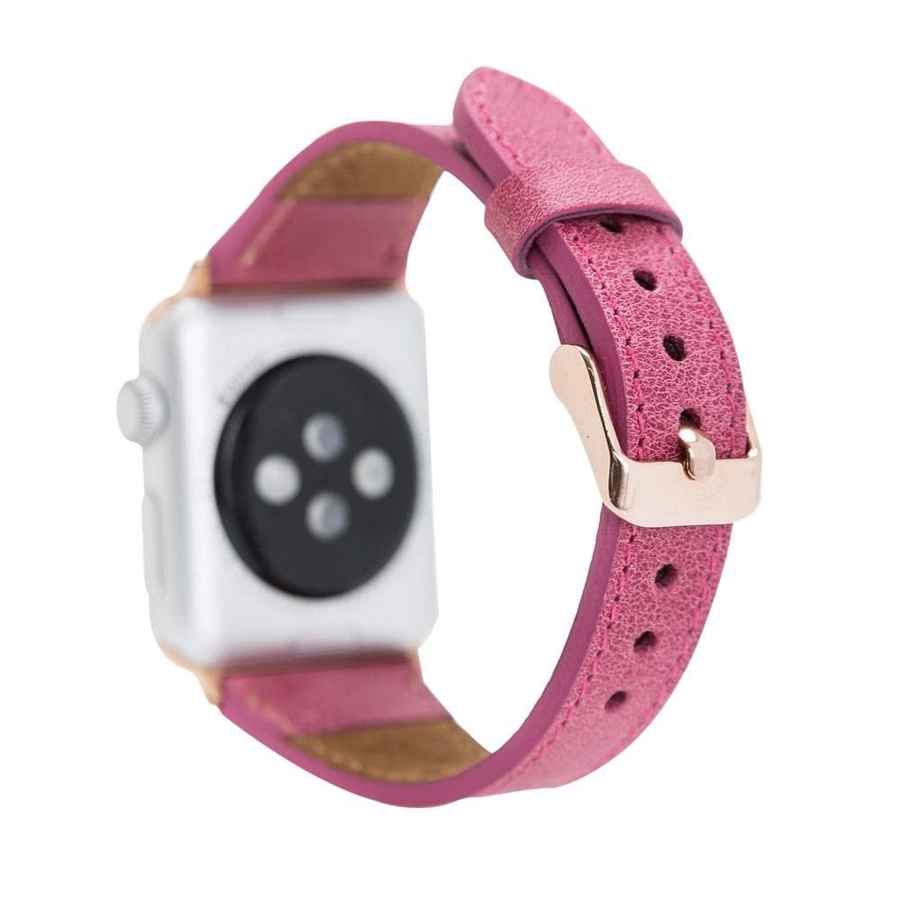 Klassieke, slanke Apple Watch-band van echt leer