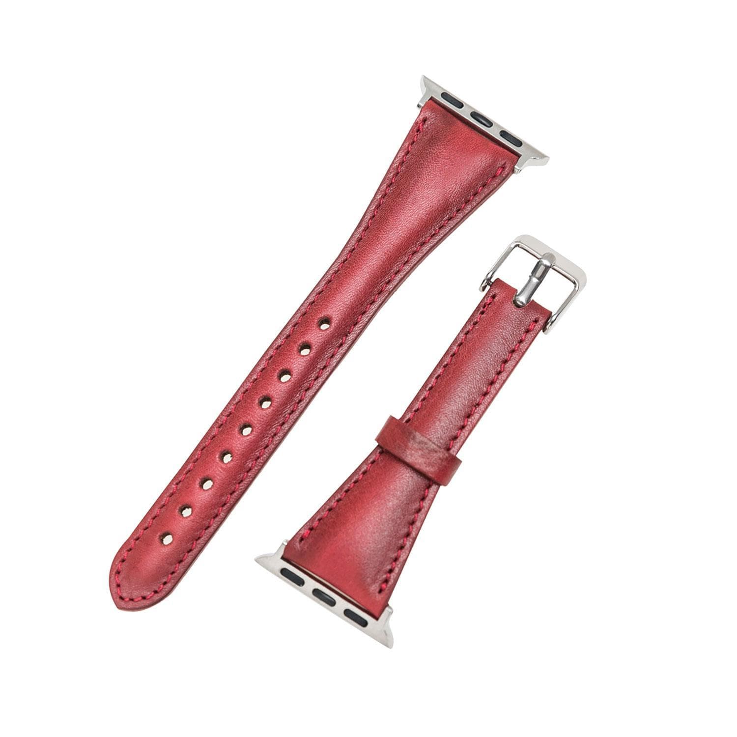 Klassieke, slanke Apple Watch-band van echt leer