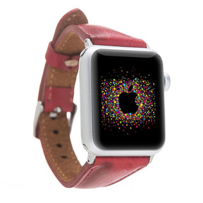 Klassieke, slanke Apple Watch-band van echt leer