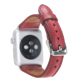 Klassieke, slanke Apple Watch-band van echt leer