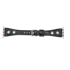 Klassieke, slanke Apple Watch-band van echt leer