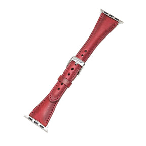 Klassieke, slanke Apple Watch-band van echt leer