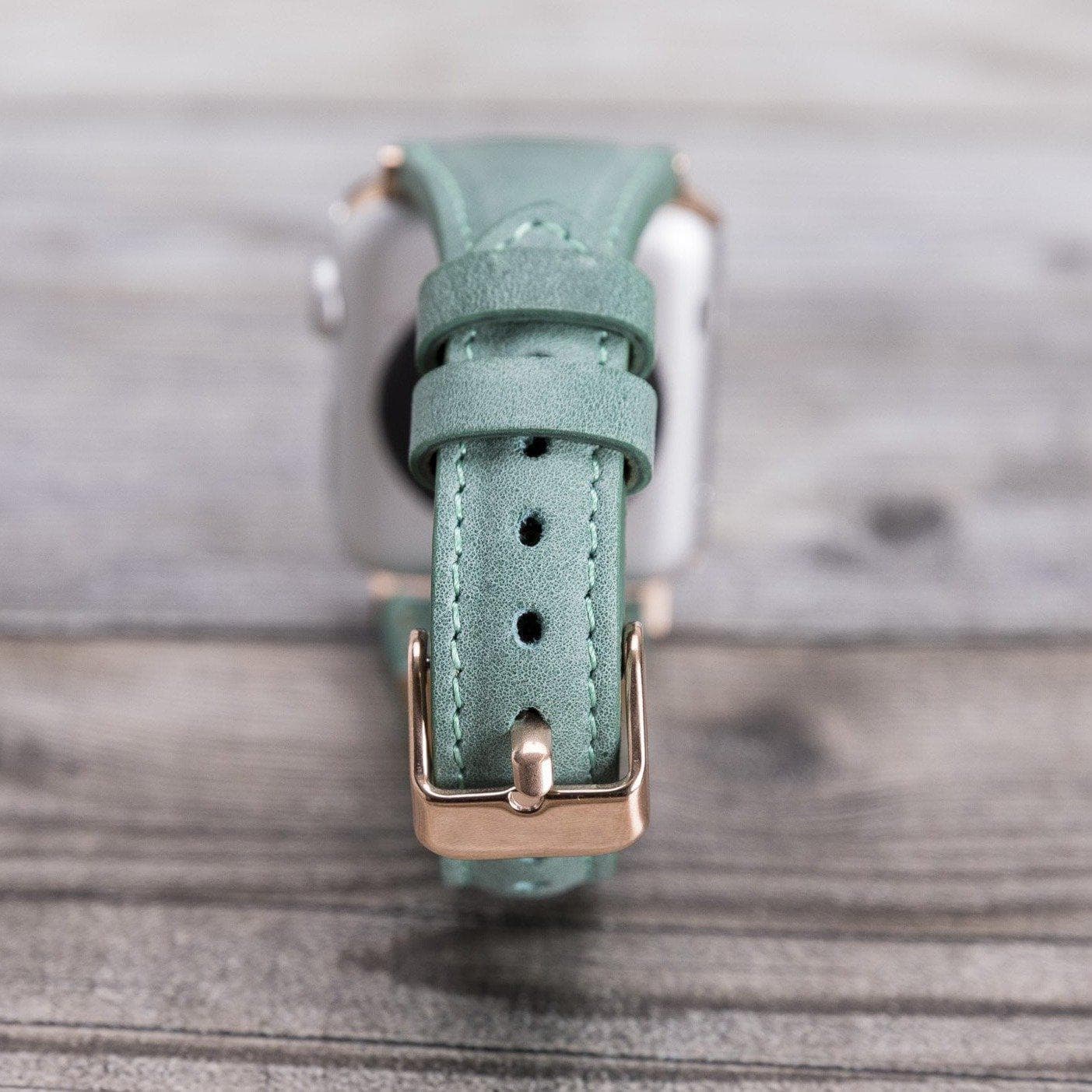 Klassieke, slanke Apple Watch-band van echt leer