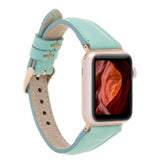 Klassieke, slanke Apple Watch-band van echt leer