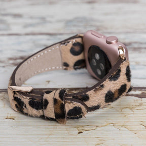 Klassieke, slanke Apple Watch-band van echt leer
