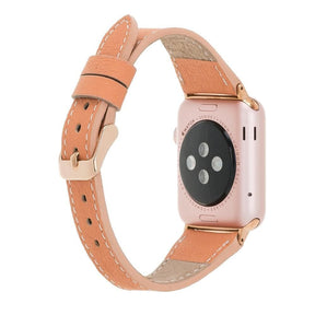 Klassieke, slanke Apple Watch-band van echt leer