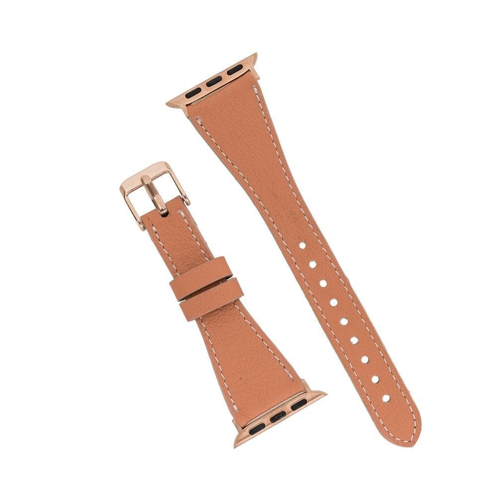 Klassieke, slanke Apple Watch-band van echt leer