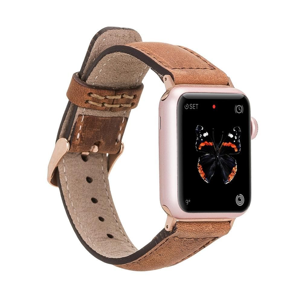 Apple Watch-bandje in klassieke stijl van echt leer