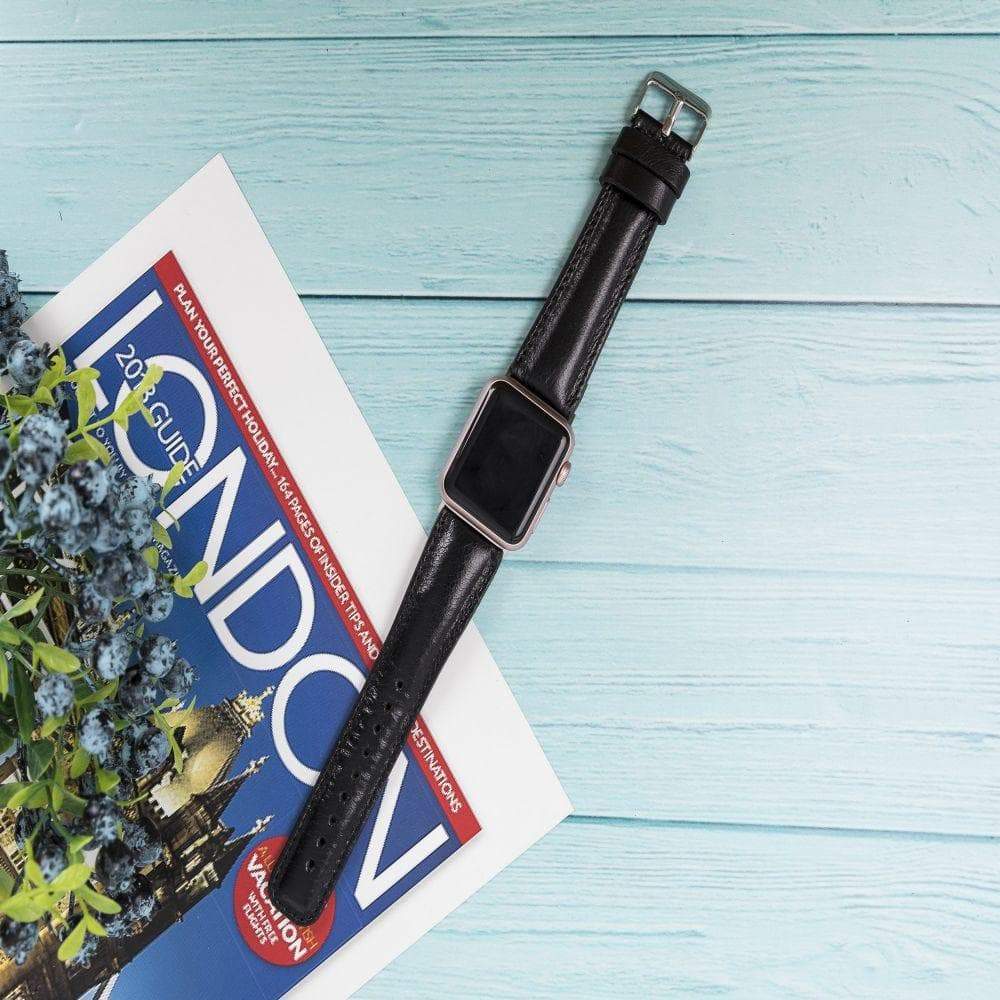 Apple Watch-bandje in klassieke stijl van echt leer