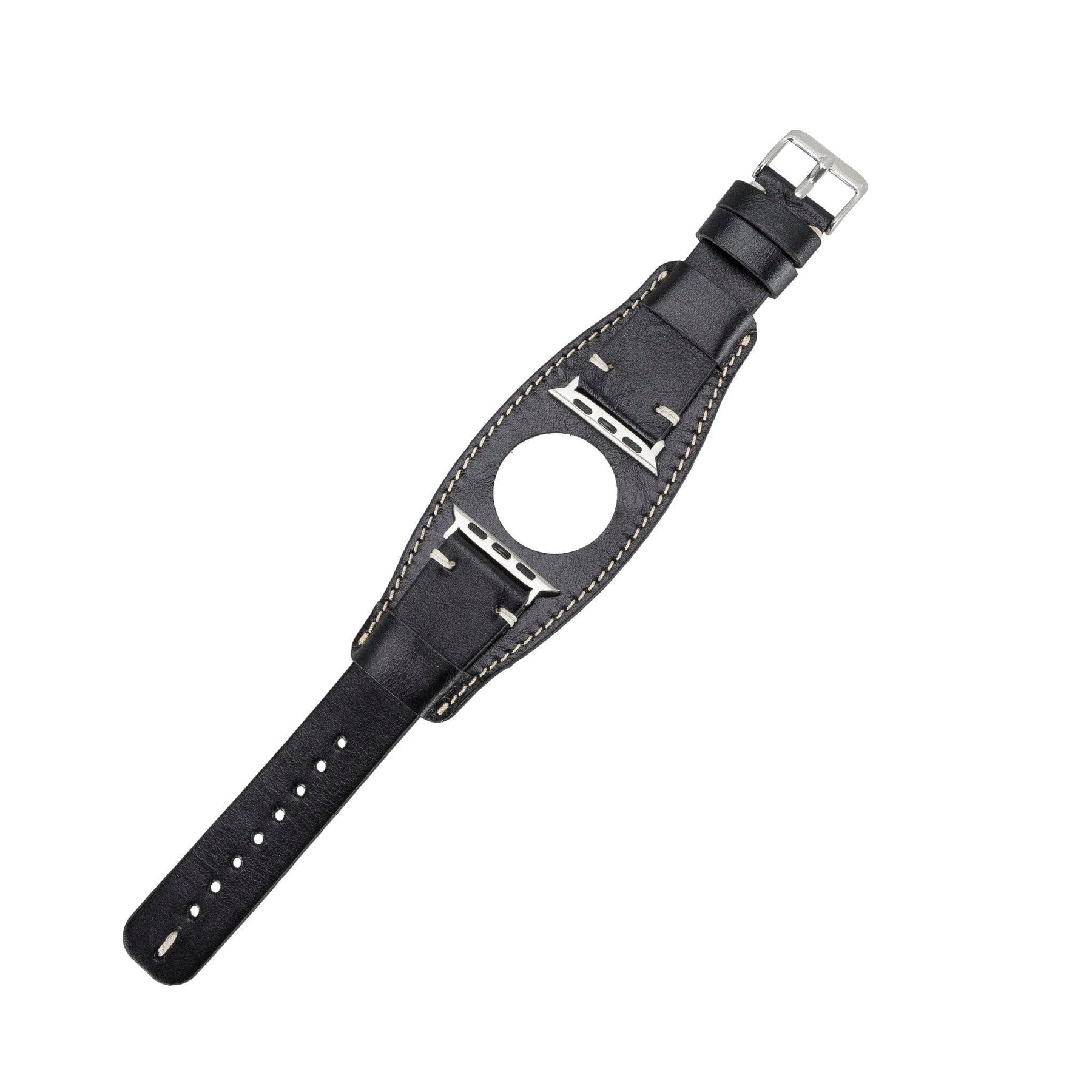 Apple Watch-bandje van echt leer met manchet