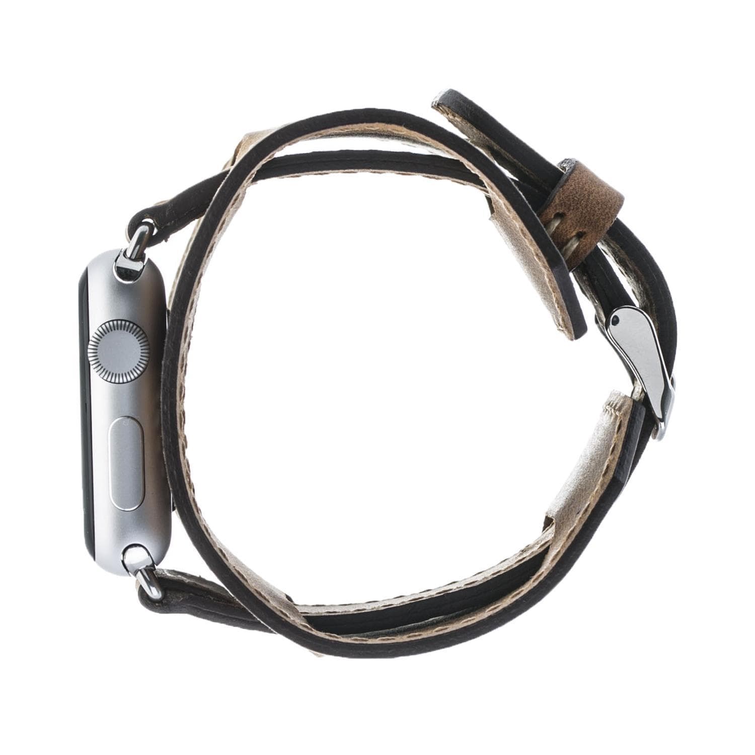 Apple Watch-bandje van echt leer met manchet