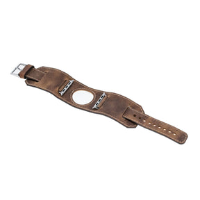 Apple Watch-bandje van echt leer met manchet