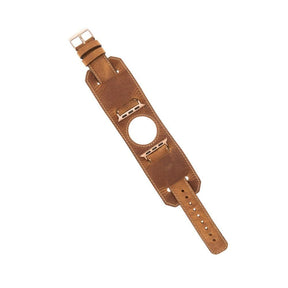 Apple Watch-bandje van echt leer met manchet