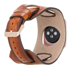 Apple Watch-bandje van echt leer met manchet