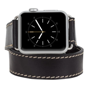 Apple Watch-bandje van echt leer in Double Tour-stijl - DT