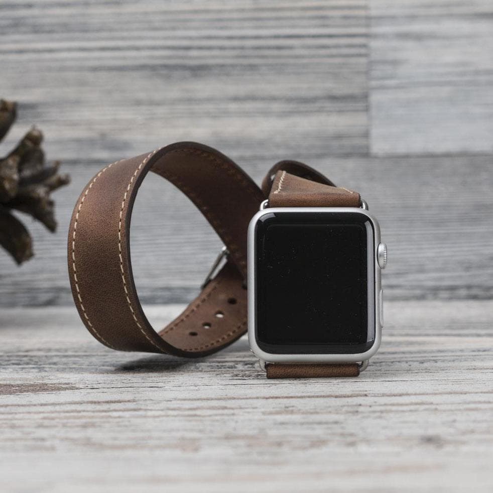Apple Watch-bandje van echt leer in Double Tour-stijl - DT