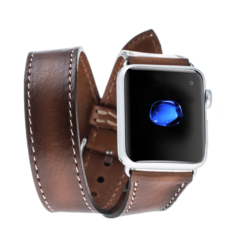 Apple Watch-bandje van echt leer in Double Tour-stijl - DT