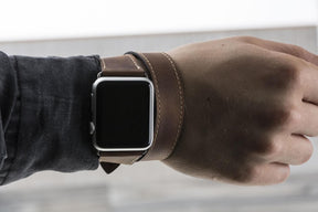 Apple Watch-bandje van echt leer in Double Tour-stijl - DT