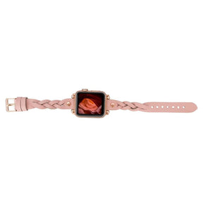 Wanda Ferro gevlochten roségouden Apple Watch-bandje in Trok-stijl van echt leer